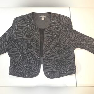 Dressbarn Black and Silver Embellished Jacket (4c18)